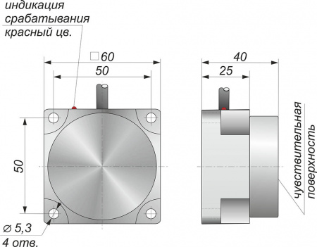 Датчик бесконтактный индуктивный И38-NO-AC