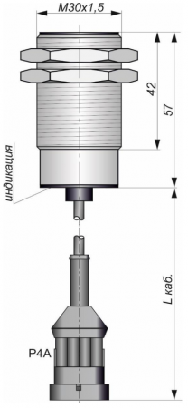 Датчик бесконтактный индуктивный И25-NO/NC-PNP-P4A-HT-Y10(Л63, Lкаб=0,23м, 4х0,75)