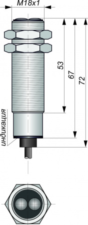 Датчик бесконтактный оптический O01-NO-PNP-ПГ-0,15(12X18H10T)
