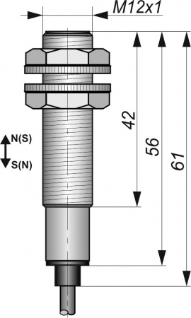 Датчик бесконтактный герконовый DG12MMA-CD-NC-G-1,5-SS