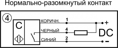 Датчик бесконтактный ёмкостный ЕУ01-NO-NPN-PC4-М12х1(12X18H10T)