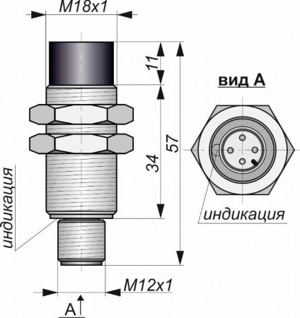 Датчик бесконтактный индуктивный И15-NO-PNP-P-ПГ(Л63)